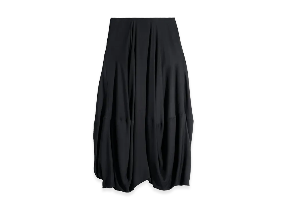 LEMAIRE Women's Crepe de Chine Viscose Balloon Skirt "Granite"