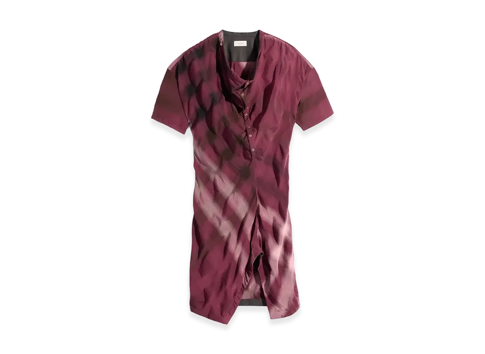 LEMAIRE Women's Viscose Cotton Soft Collar Dress "Merlot Pink"
