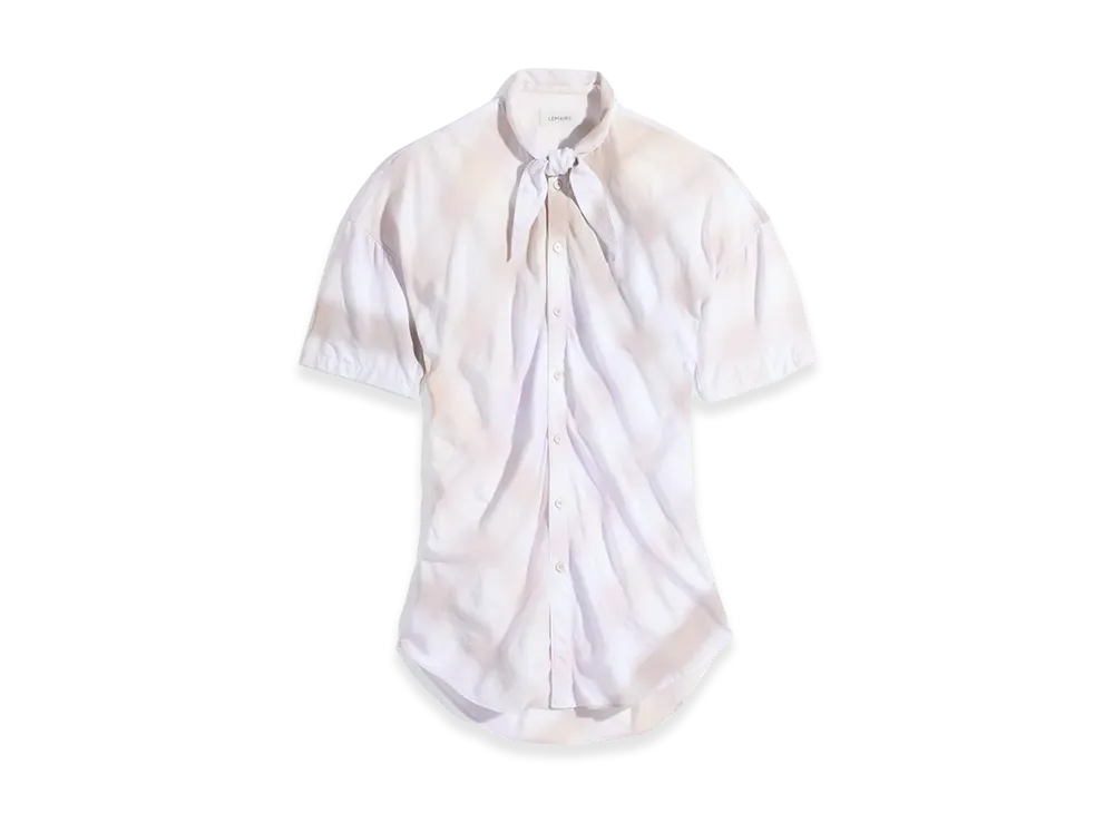 LEMAIRE Women's Viscose Cotton Short Sleeve Scarf Shirt "Vanilla Jasmine"