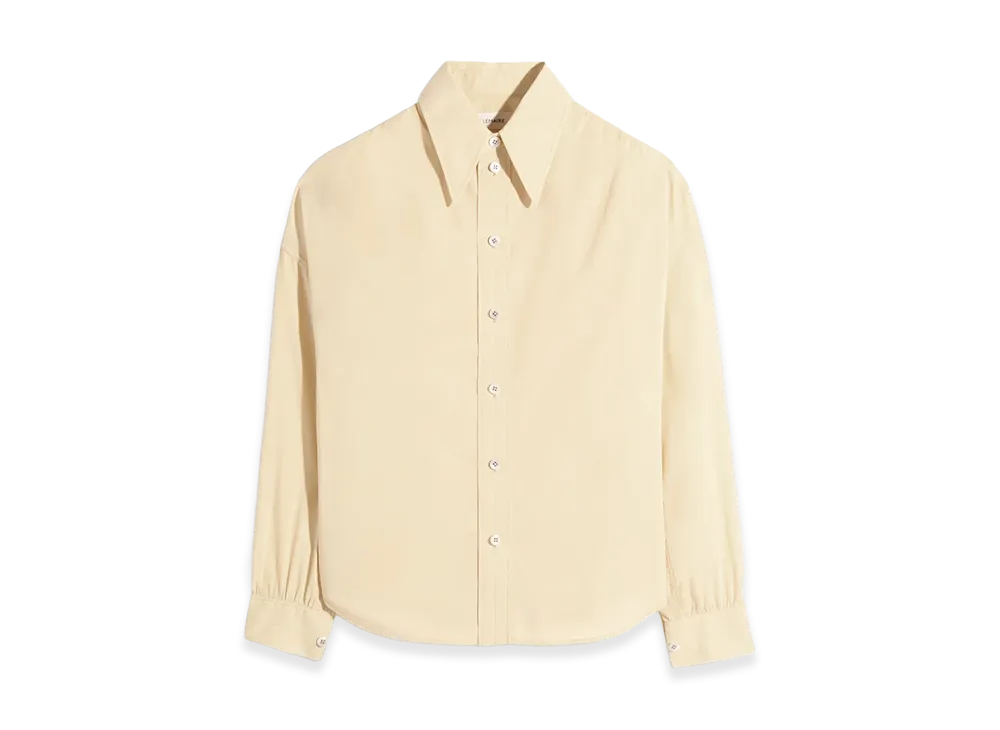 LEMAIRE Women's Washed Cotton Muslin Soft Pointed Collar Shirt "Ice Apricot"