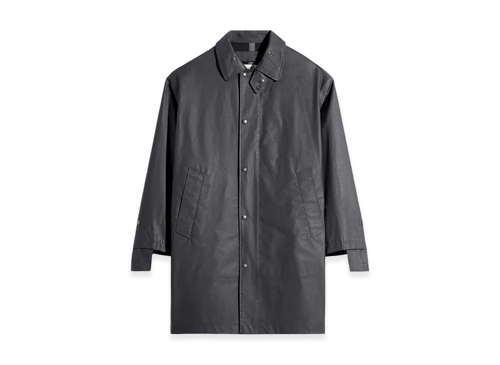LEMAIRE Women's Resin-Coated Cotton Raincoat "Slate Black"