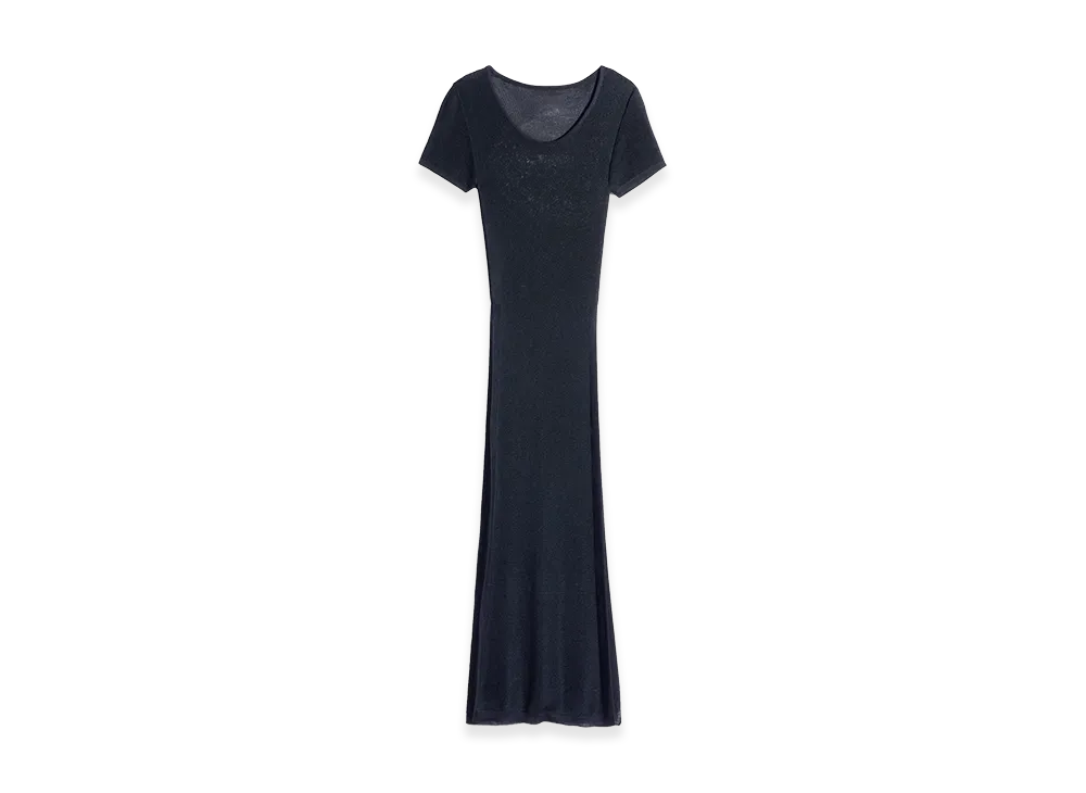 LEMAIRE Women's Shiny Viscose Column Dress "Midnight"