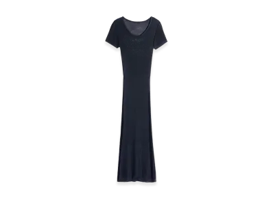 LEMAIRE Women's Shiny Viscose Column Dress "Midnight"