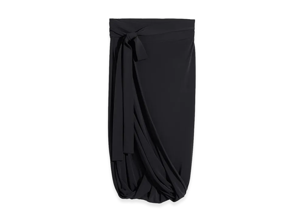 LEMAIRE Women's Viscose Crepe Jersey Soft Wrap Skirt "Charcoal"