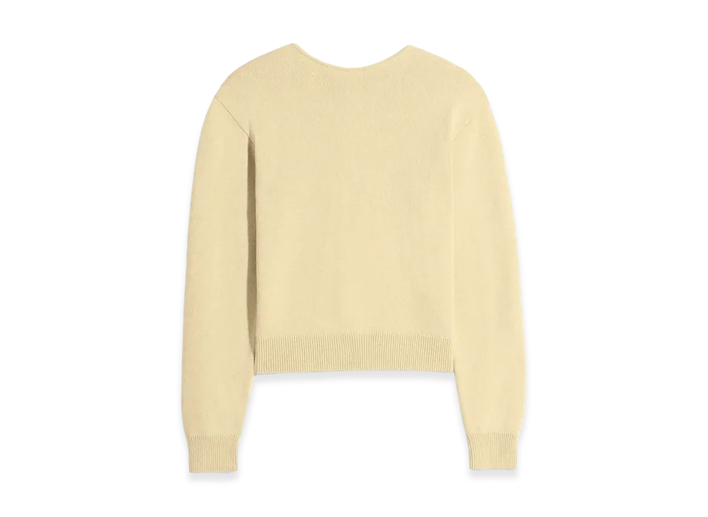 LEMAIRE Women's Cashmere Wool Reversible Button Sweater "Butter"