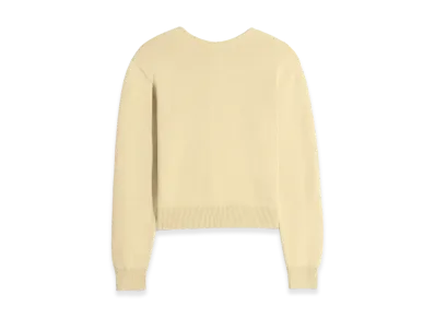 LEMAIRE Women's Cashmere Wool Reversible Button Sweater "Butter"