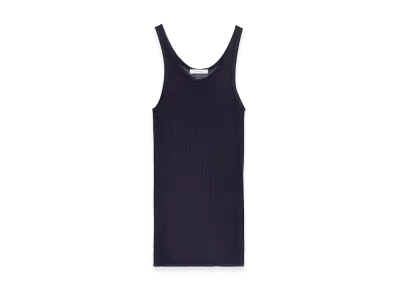 LEMAIRE Women's Viscose Silk Seamless Tank Top "Midnight"