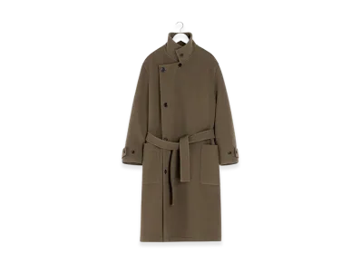 LEMAIRE Women's Wrap Coat "Dark Squirrel"