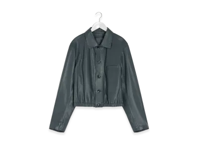 LEMAIRE Women's Soft Leather Blouson "Steel Grey"