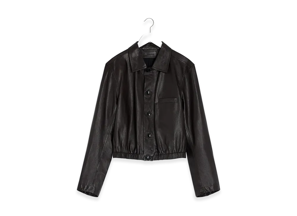 LEMAIRE Women's Soft Leather Blouson "Black Cherry"