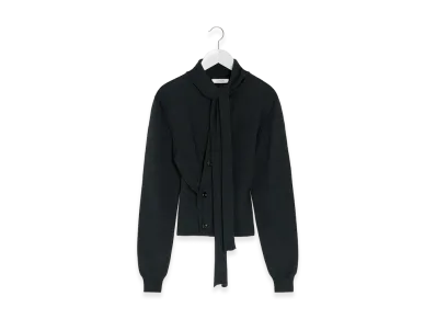 LEMAIRE Women's Twisted Scarf Cardigan "Anthracite"