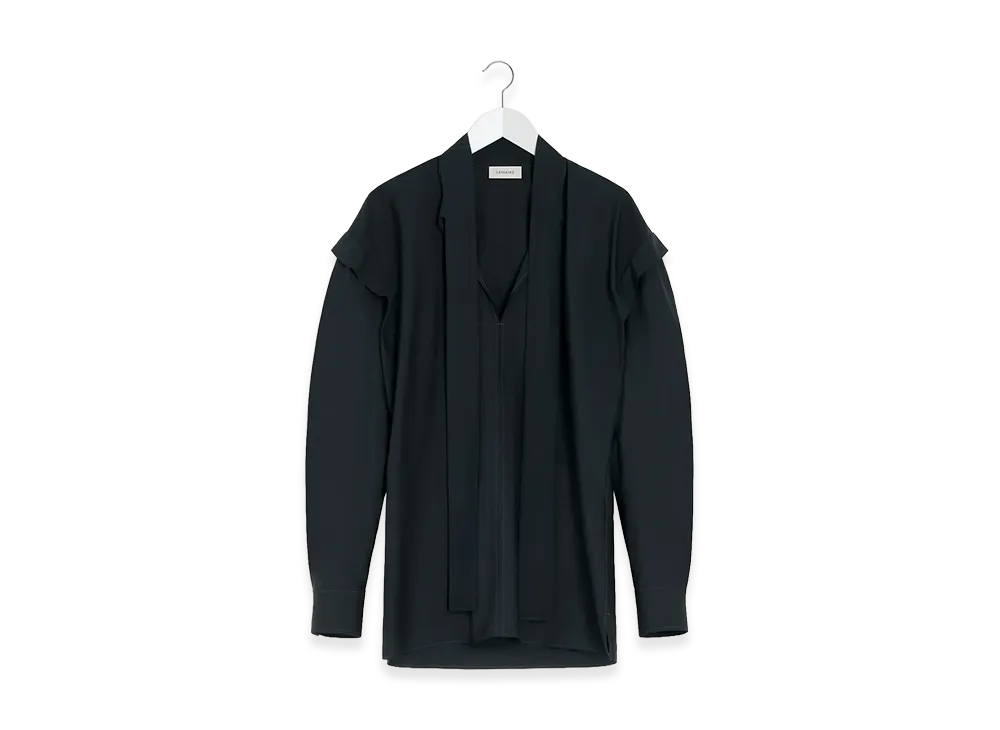LEMAIRE Women's Ascot Blouse "Squid Ink"