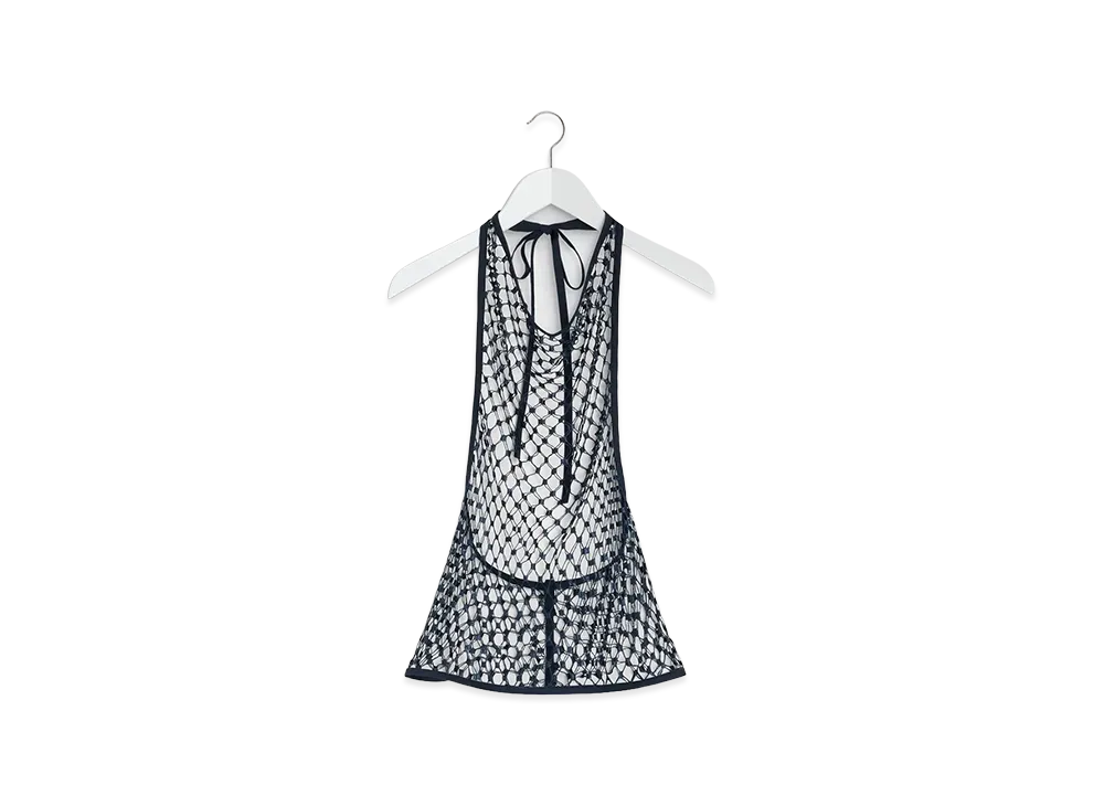 LEMAIRE Women's Fishnet Halter Top "Storm Blue"