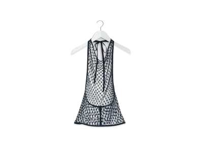 LEMAIRE Women's Fishnet Halter Top "Storm Blue"