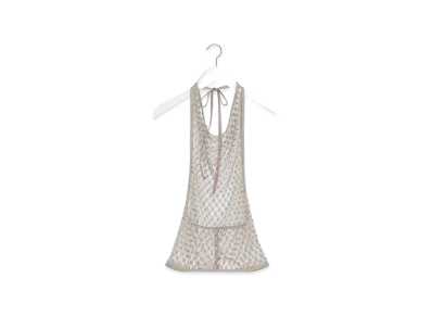 LEMAIRE Women's Fishnet Halter Top "Pearly Beige"