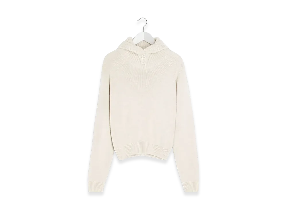 LEMAIRE Women's Hooded Sweater "Light Cream"