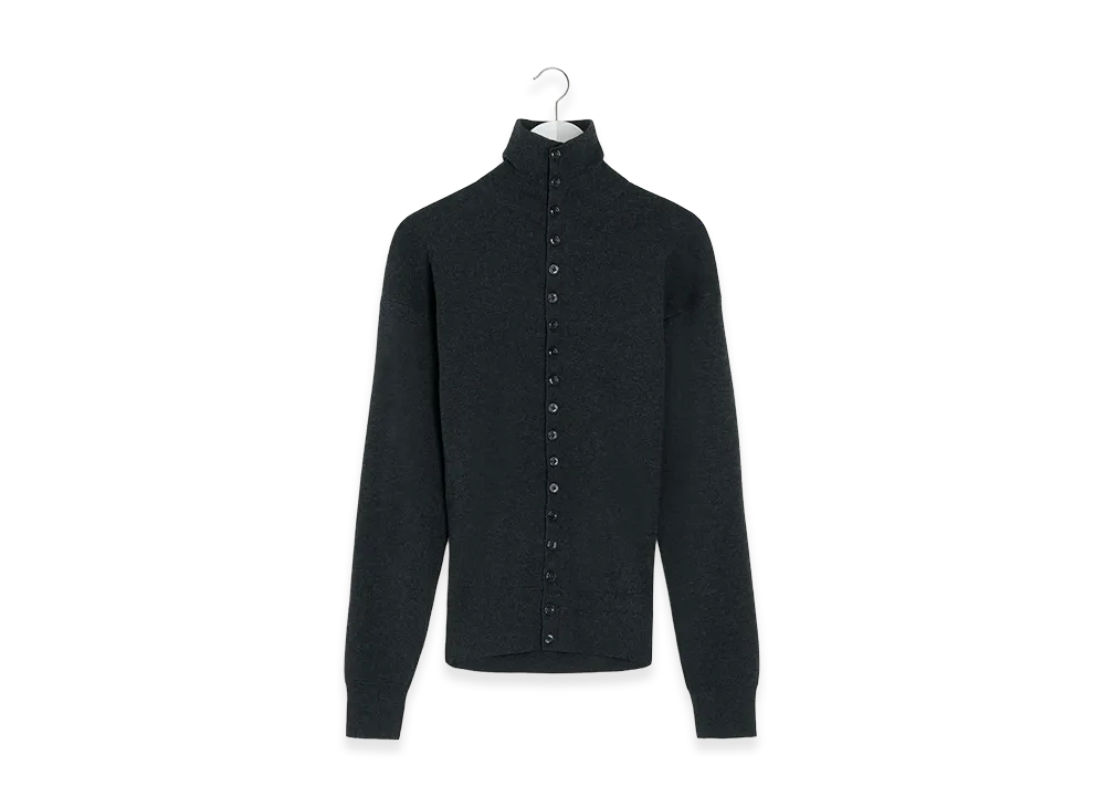 LEMAIRE Women's Buttoned Fit Cardigan "Anthracite Melange"