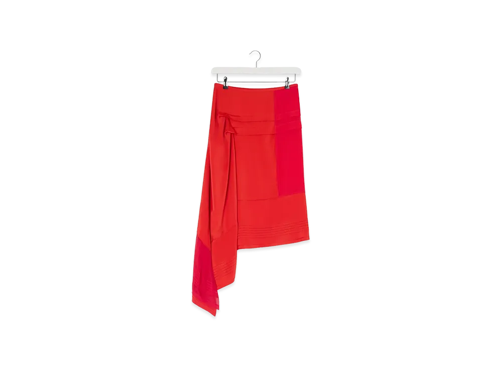 LEMAIRE Women's Pleated Skirt "Vermillon"