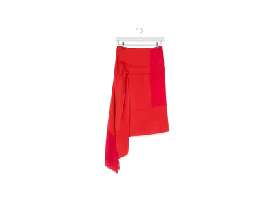 LEMAIRE Women's Pleated Skirt "Vermillon"