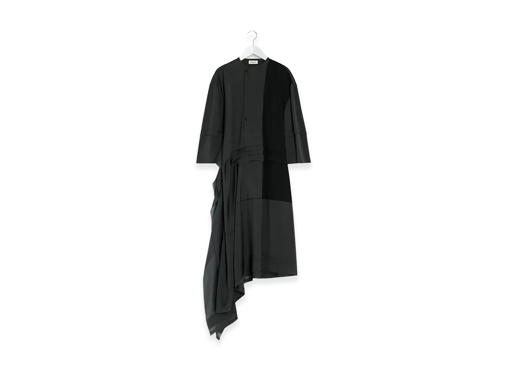 LEMAIRE Women's Pleated Blouse Dress "Slate Grey"