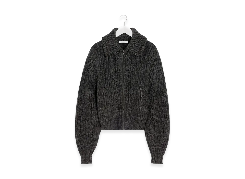 LEMAIRE Women's Zip Cardigan "Black/Mink Brown"
