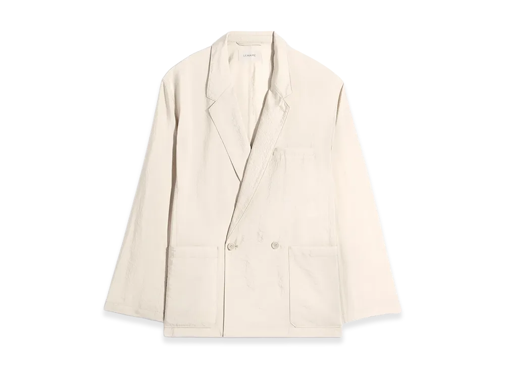LEMAIRE Dry Silk Double-Breasted Soft Jacket "Oat Milk"