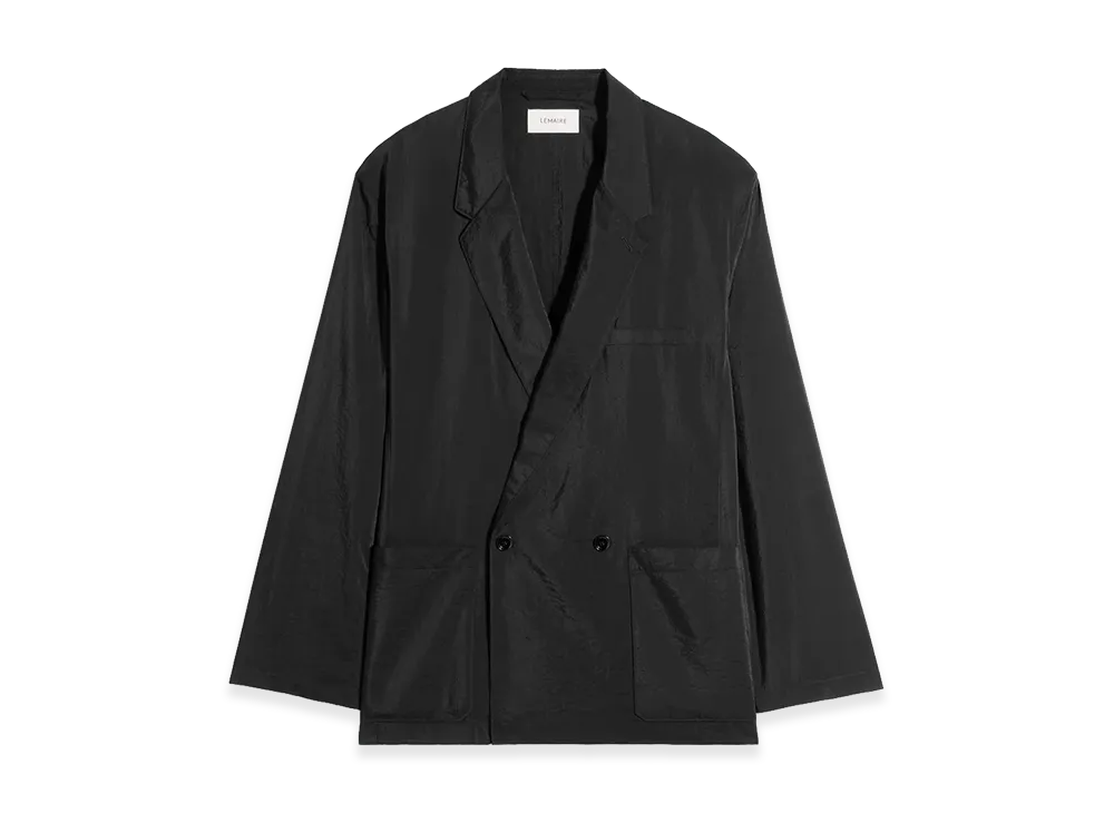 LEMAIRE Dry Silk Double-Breasted Soft Jacket "Black"