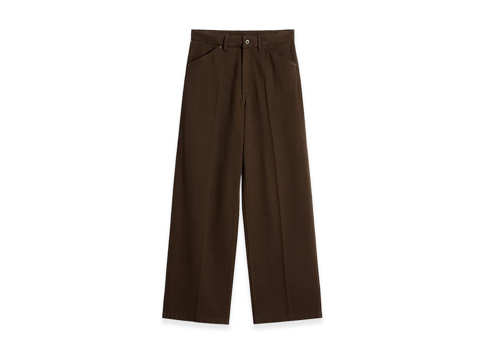 LEMAIRE Dyed Broken Twill Wide Pants "Cacao"