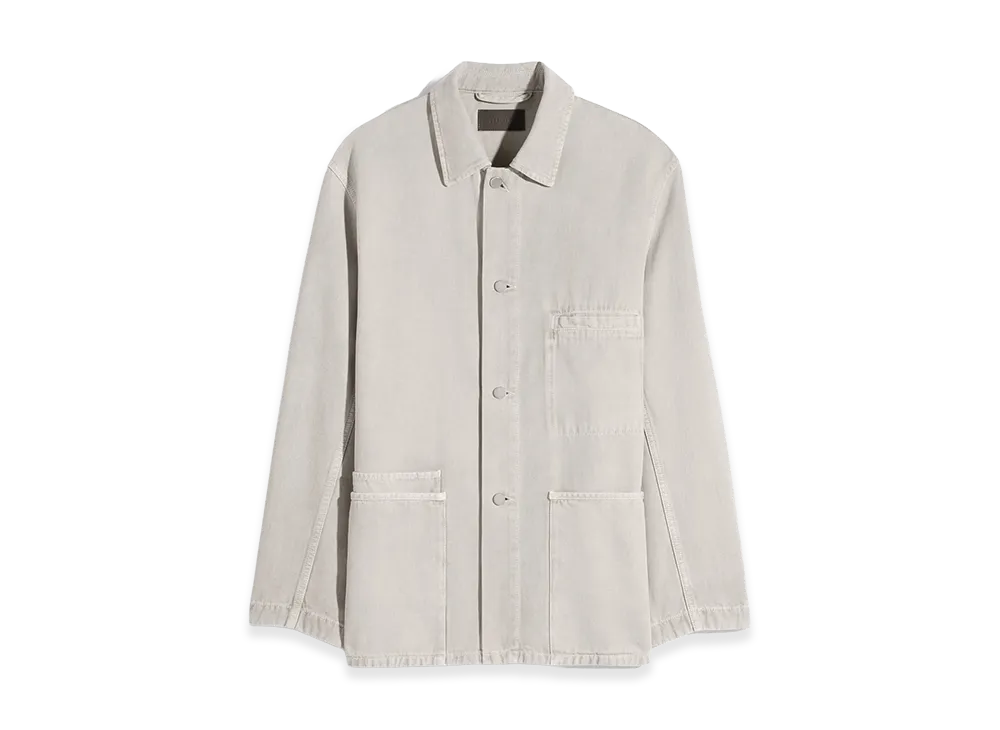 LEMAIRE Women's Snow Broken Twill Utility Overshirt "Moonstone"