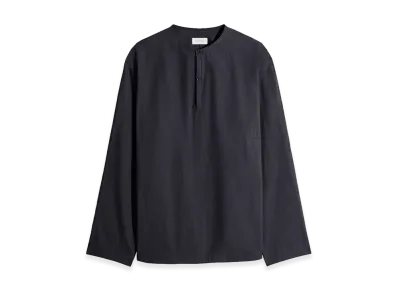 LEMAIRE Washed Cotton Silk Vareuse Top "Squid Ink"