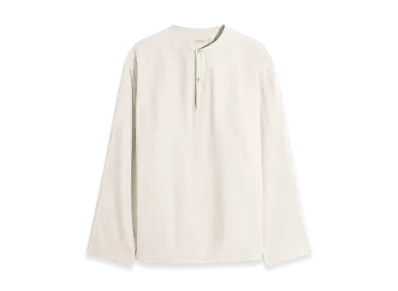 LEMAIRE Washed Cotton Silk Vareuse Top "Light Cream"