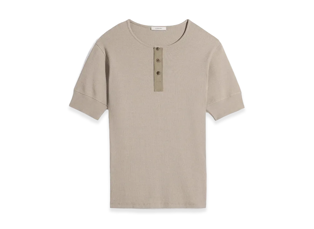 LEMAIRE Jersey Rib Henley Top "Sage"