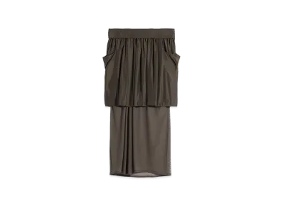 LEMAIRE Women's Silk Habotai Double Layer Skirt "Moka"