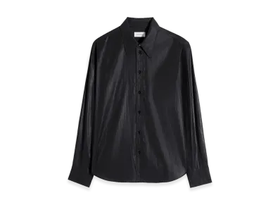 LEMAIRE Women's Chintz Toile Pointed Collar Surrealist Shirt "Caviar"