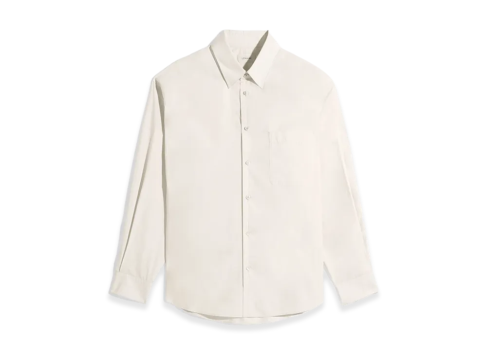 LEMAIRE Washed Cotton Silk Regular Shirt "Light Cream"