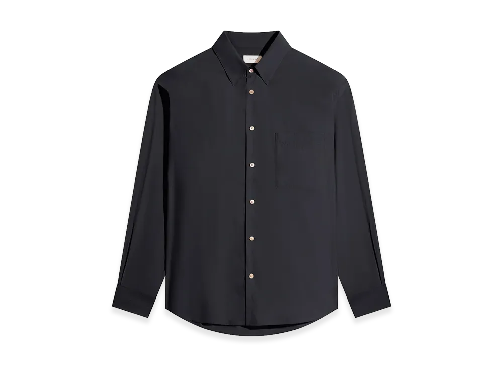 LEMAIRE Washed Cotton Silk Regular Shirt "Squid Ink"