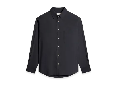 LEMAIRE Washed Cotton Silk Regular Shirt "Squid Ink"