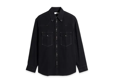LEMAIRE Crepe Cotton Studded Shirt "Black"
