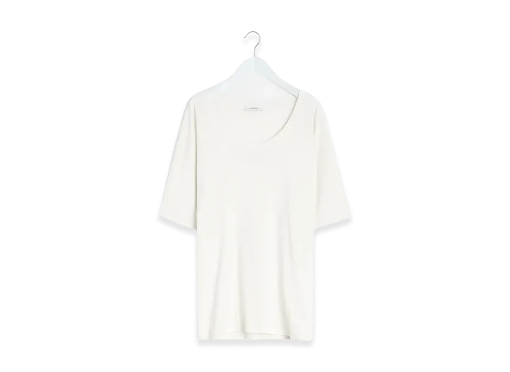 LEMAIRE Women's Jersey Ribbed T-Shirt "Light Cream"