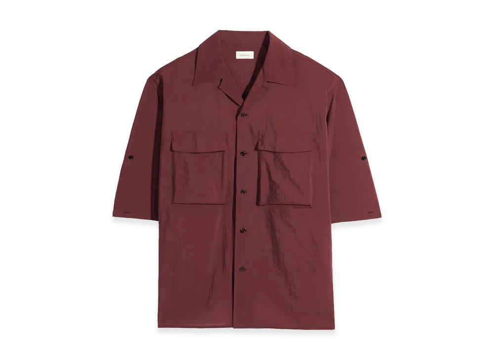 LEMAIRE Washed Technical Cotton Short Sleeve Utility Shirt "Porto"