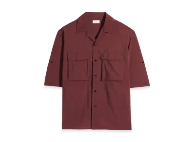 LEMAIRE Washed Technical Cotton Short Sleeve Utility Shirt "Porto"
