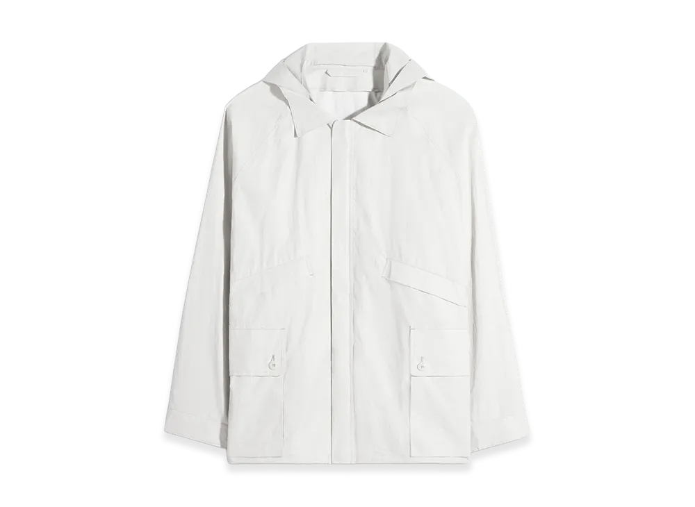LEMAIRE Coated Technical Linen Detachable Hood Rain Jacket "Oat Milk"