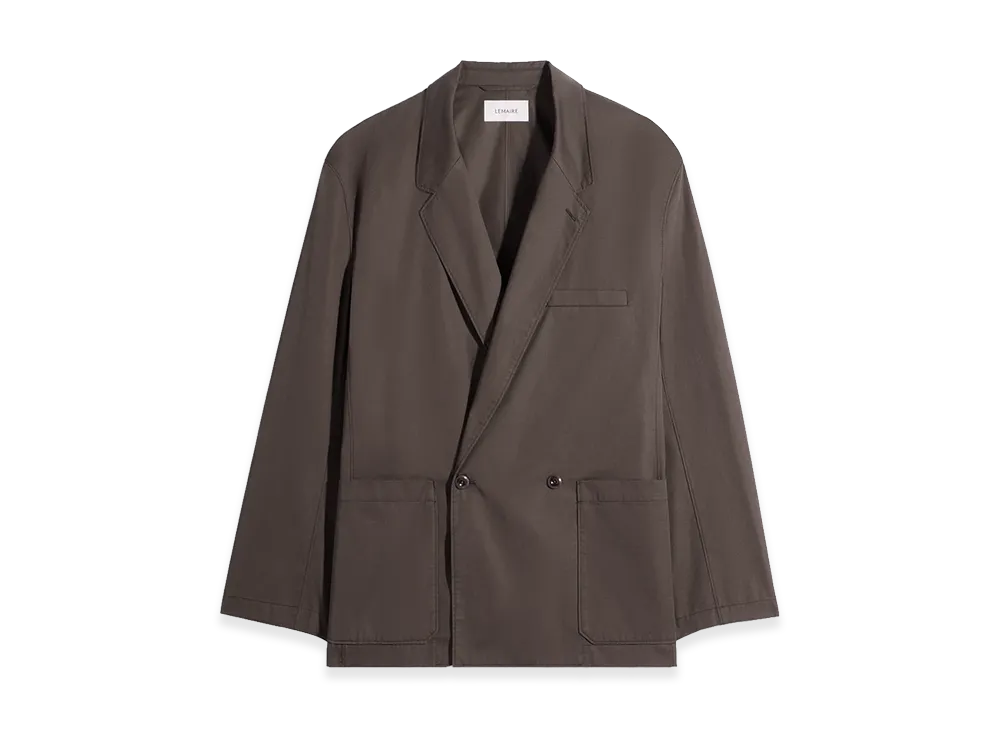 LEMAIRE Cotton Twill Double-Breasted Workwear Jacket "Ristretto"
