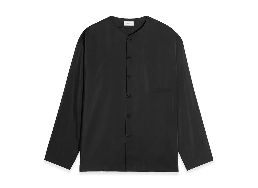 LEMAIRE Dry Silk V-Neck Shirt "Black"