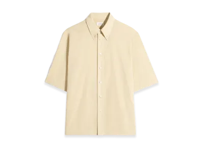 LEMAIRE Washed Cotton Muslin Short Sleeve Shirt "Ice Apricot"