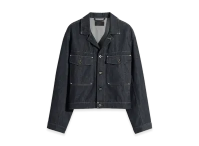 LEMAIRE Studded Denim Trucker Jacket "Slate"