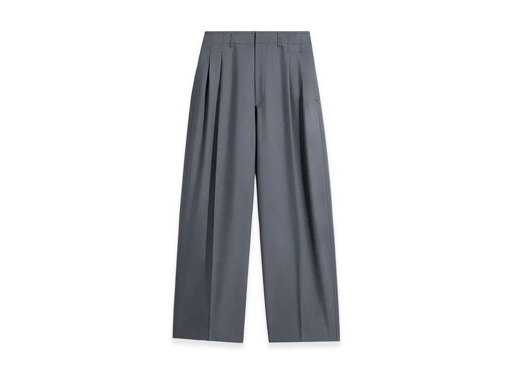 LEMAIRE Poly Wool Pleated Tailored Pants "Carbon"