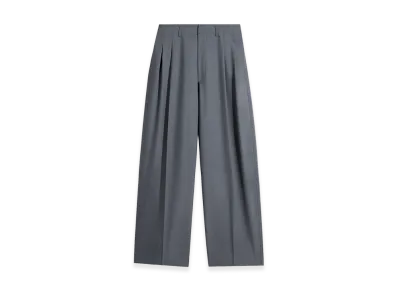 LEMAIRE Poly Wool Pleated Tailored Pants "Carbon"