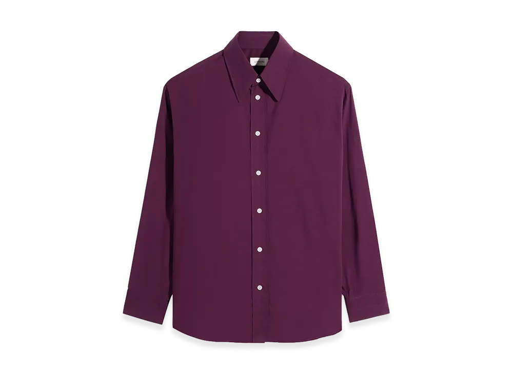 LEMAIRE Washed Cotton Muslin Soft Shirt "Grape"
