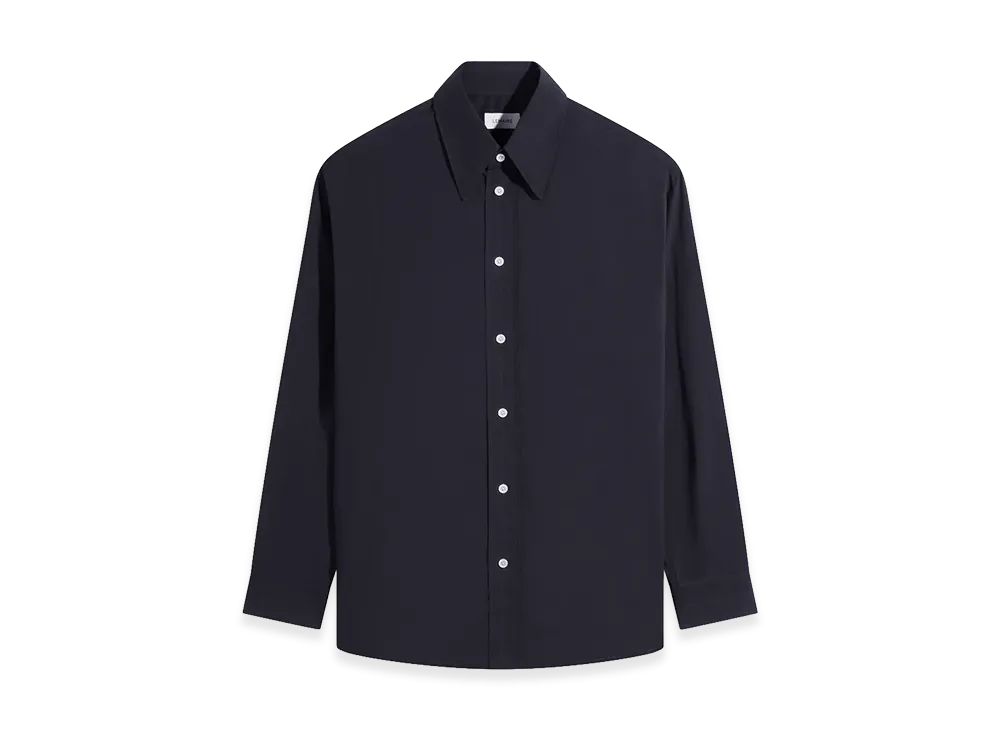 LEMAIRE Washed Cotton Muslin Soft Shirt "Squid Ink"